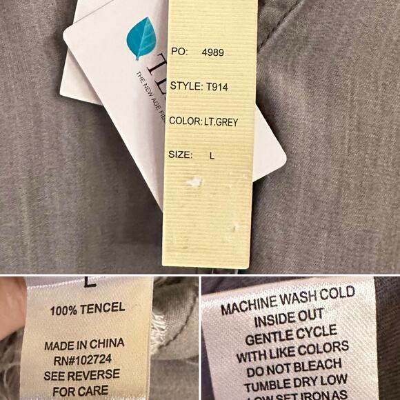 NWT Hester & Orchard Roll Sleeve Asymmetrical Fray Hem Tunic Top Sz Large - Picture 5 of 5